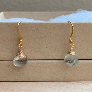 Green Amethyst Drop Earrings